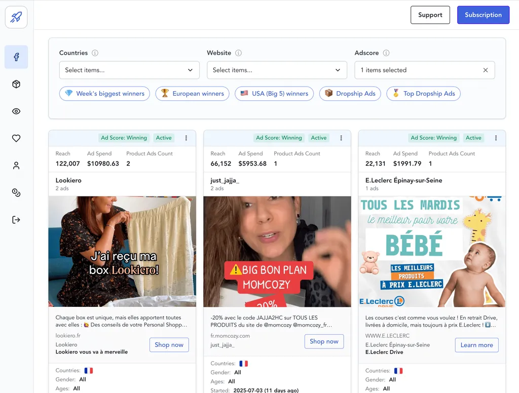 Browse Ads dashboard preview